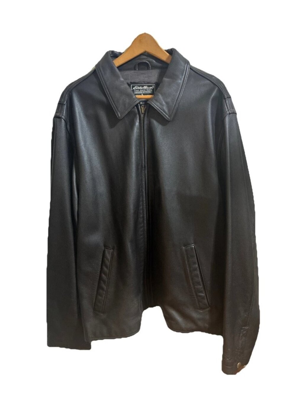 Vintage Eddie Bauer Men's Leather Barn Jacket - Heavyweight Cowhide-Late 90s XL